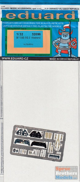 EDU32696 1:32 Eduard Color PE - Bf 109E-1/E-3 Weekend Edition Detail Set (EDU kit) #32696