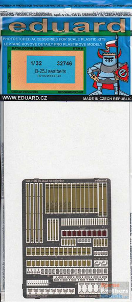 EDU32746 1:32 Eduard Color PE - B-25J Mitchell Seatbelts (HKM kit)