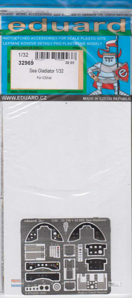 EDU32969 1:32 Eduard Color PE - Sea Gladiator Detail Set (ICM kit)