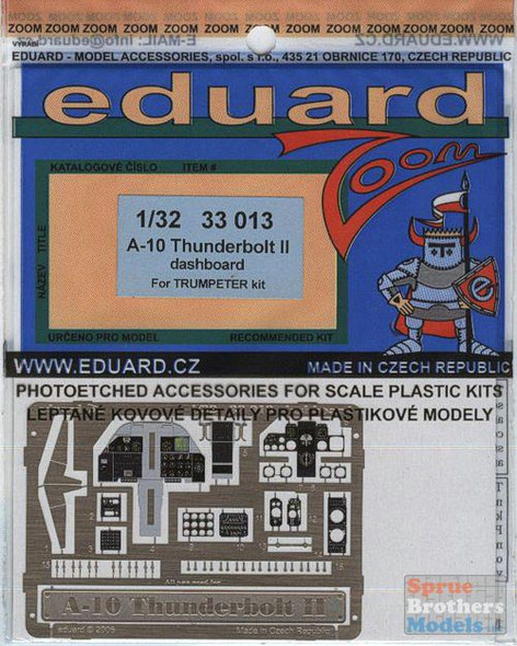 EDU33013 1:32 Eduard Color PE - A-10 Thunderbolt II Warthog Dashboard (TRP kit) #33013