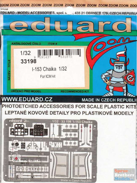 EDU33198 1:32 Eduard Color Zoom PE - I-153 Chaika (ICM kit)