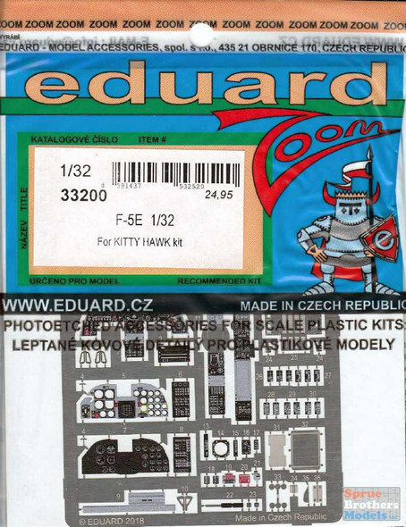 EDU33200 1:32 Eduard Color Zoom PE - F-5E Tiger II (KTH kit)