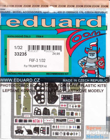 EDU33235 1:32 Eduard Color Zoom PE - F6F-3 Hellcat (TRP kit)