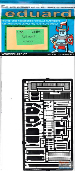 EDU35494 1:35 Eduard PE Panzer III Ausf L Detail Set (TAM kit)