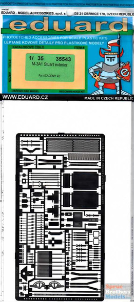 EDU35543 1:35 Eduard PE M3A1 Stuart Exterior Detail Set (ACA kit)