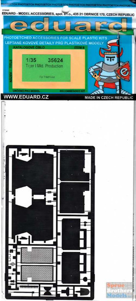 EDU35624 1:35 Eduard PE Tiger I Mid Detail Set (TAM kit)