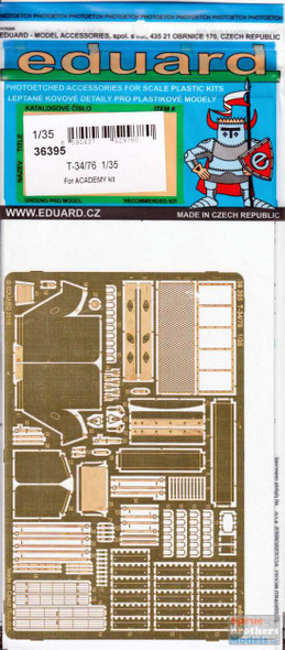 EDU36395 1:35 Eduard PE - T-34/76 Detail Set (ACA kit)