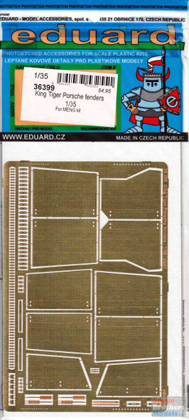 EDU36399 1:35 Eduard PE - King Tiger Porsche Turret Fenders Set (MNG kit)