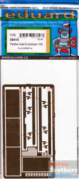 EDU36414 1:35 Eduard PE - Panther Ausf.G Schurzen (ACA kit)