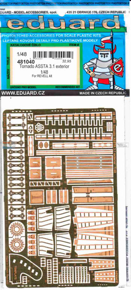 EDU481040 1:48 Eduard PE - Tornado ASSTA 3.1 Exterior Detail Set (REV kit)