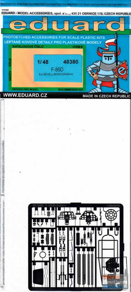 EDU48380 1:48 Eduard PE - F-86D Sabre Dog Detail Set (REV kit)