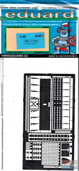 EDU48451 1:48 Eduard PE - SBD-3 Dauntless Flaps (HAS kit)