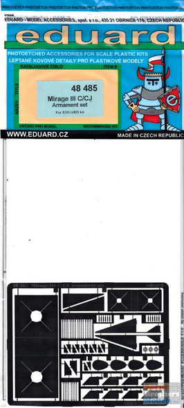 EDU48485 1:48 Eduard PE - Mirage IIIC/CJ Armament Set (EDU kit)