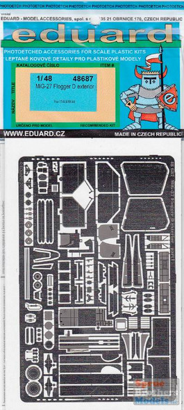 EDU48687 1:48 Eduard PE - MiG-27 Flogger D Exterior Detail Set (ITA kit) #48687