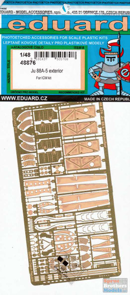 EDU48876 1:48 Eduard PE - Ju 88A-5 Exterior Detail Set (ICM kit)