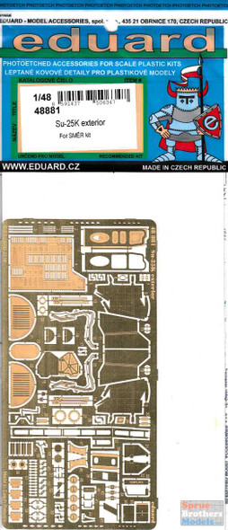 EDU48881 1:48 Eduard PE - Su-25K Frogfoot Exterior Detail Set (SMR kit)