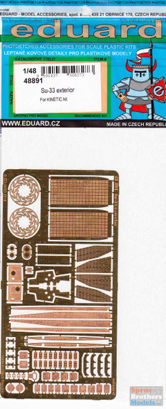 EDU48891 1:48 Eduard PE - Su-33 Flanker D Exterior Detail Set (KIN kit)