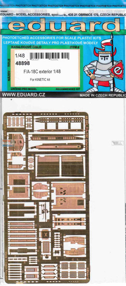 EDU48898 1:48 Eduard PE - F-18C Hornet Exterior Detail Set (KIN kit)