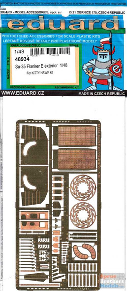 EDU48934 1:48 Eduard PE - Su-35 Flanker E Exterior Detail Set (KTH kit)