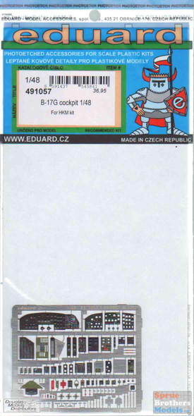 EDU491057 1:48 Eduard Color PE - B-17G Flying Fortress Cockpit Detail Set (HKM kit)
