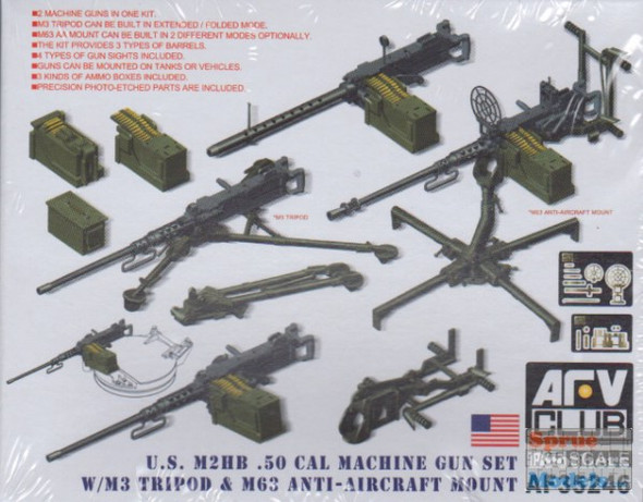 AFV35246 1:35 AFV Club US M2HB .50 Cal Machine Gun Set
