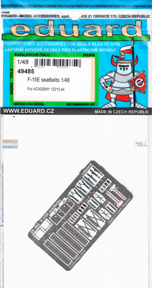 EDU49485 1:48 Eduard Color PE - F-15E Strike Eagle Seatbelts Set (ACA kit)