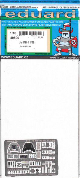 EDU49800 1:48 Eduard Color PE - Ju 87B-1 Stuka Detail Set (AFX kit)
