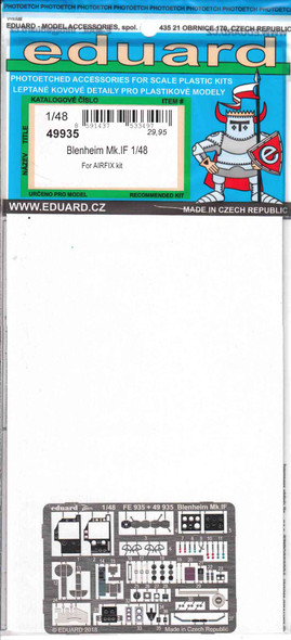 EDU49935 1:48 Eduard PE - Blenheim Mk.IF Detail Set (AFX kit)