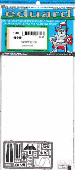 EDU49969 1:48 Eduard Color PE - Hawker Hunter F.6 Detail Set (AFX kit)