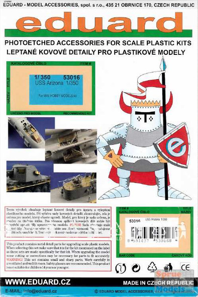 EDU53016 1:350 Eduard PE - USS Arizona Detail Set (MHM kit)