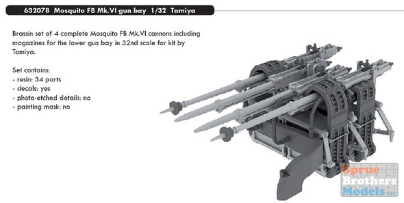EDU632078 1:32 Eduard Brassin Mosquito FB Mk.IV Gun Bay (TAM kit)