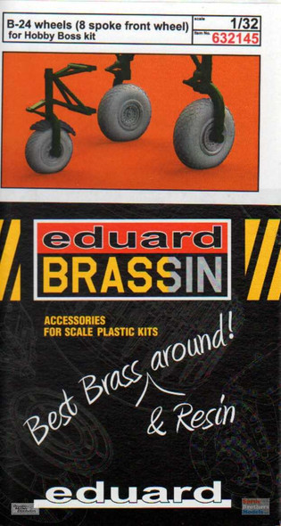 EDU632145 1:32 Eduard Brassin B-24 Liberator Wheels (8-spoke front wheel) Set (HBS kit)