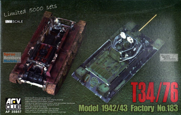 AFV35S57 1:35 AFV Club Russian T-34/76 Tank Model 1942/43 Factory No.183