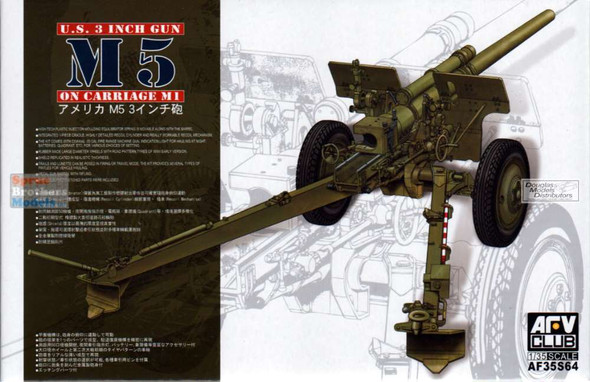 AFV35S64 1:35 AFV Club US 3 inch Gun M5 on M1 Carriage