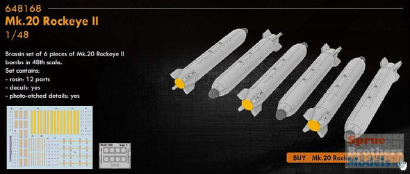 EDU648168 1:48 Eduard Brassin Mk.20 Rockeye II Bomb Set