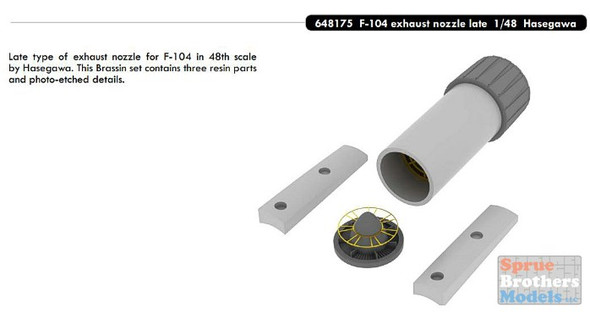 EDU648175 1:48 Eduard Brassin F-104 Starfighter Late Exhaust Nozzle Set (HAS/EDU kit)