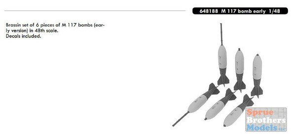 EDU648188 1:48 Eduard Brassin M117 Bomb (Early) Set