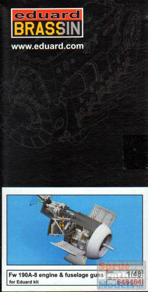 EDU648464 1:48 Eduard Brassin Fw 190A-8 Engine & Fuselage Guns Set (EDU kit)