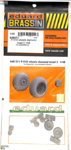 EDU648511 1:48 Eduard Brassin P-51D Mustang Wheels Diamond Tread 2 (EDU kit)