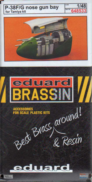 Eduard Brassin P-38F/G Nose Gun Bay 1:48 Scale % - Detail and Scale tail &  Scale