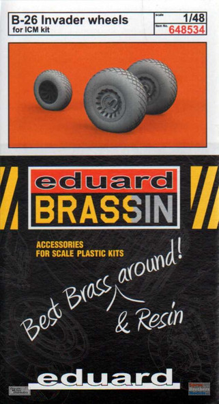 EDU648534 1:48 Eduard Brassin B-26 Invader Wheels Set (ICM kit)