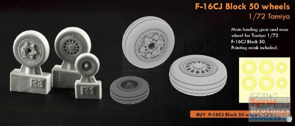 EDU672040 1:72 Eduard F-16CJ Block 50 Falcon Wheels (TAM kit)