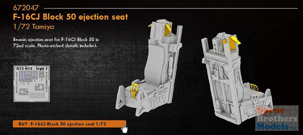 EDU672047 1:72 Eduard F-16CJ Block 50 Falcon Ejection Seat (TAM kit)