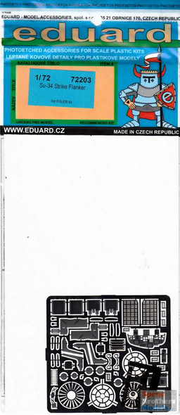 EDU72203 1:72 Eduard PE - Su-34 Strike Fighter Detail Set (ITA kit)
