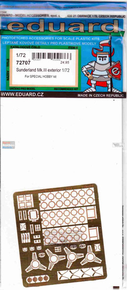 EDU72707 1:72 Eduard PE - Sunderland Mk.III Exterior Detail Set (SPH kit)