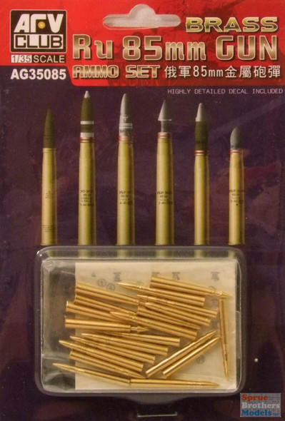 AFVAG35085 1:35 AFV Club Ru 85mm Gun Brass Ammo Set