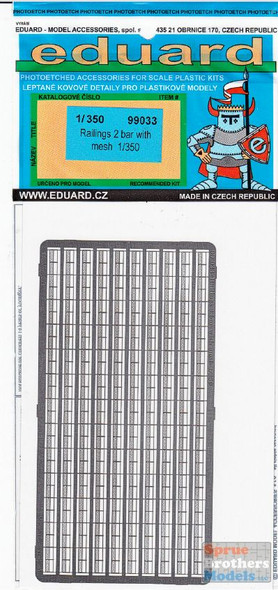 EDU99033 1:350 Eduard PE - Railings 2 Bar with Mesh #99033