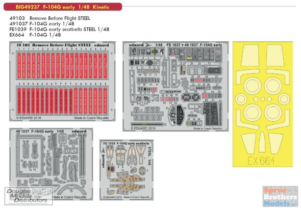 EDUBIG49237 1:48 Eduard BIG ED F-104G Starfighter Early Color PE Super Set (KIN kit)