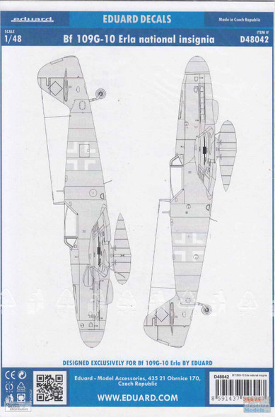 EDUD48042 1:48 Eduard Decals - Bf 109G-10 Erla National Insignia