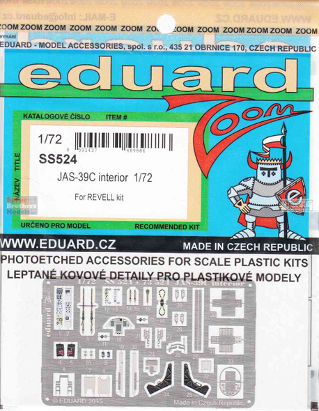 EDUSS524 1:72 Eduard Color Zoom PE - JAS.39C Gripen (REV kit)